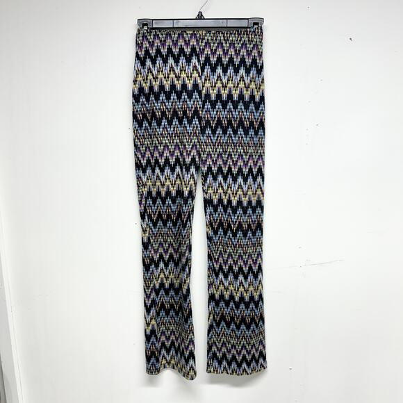 Urban Outfitters Women Abstract Multi Color Zig Zag Flare Pull On Pant XS - Picture 1 of 3